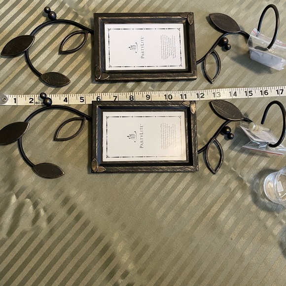 PartyLite Black and Gold Metal Wall Sconce Pair - Picture 5 of 6